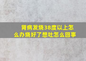 肾病发烧38度以上怎么办烧好了想吐怎么回事