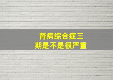 肾病综合症三期是不是很严重