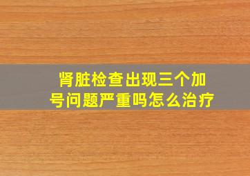 肾脏检查出现三个加号问题严重吗怎么治疗