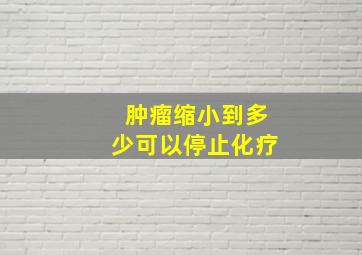 肿瘤缩小到多少可以停止化疗