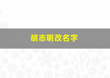 胡志明改名字