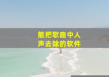 能把歌曲中人声去除的软件