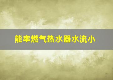 能率燃气热水器水流小