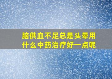 脑供血不足总是头晕用什么中药治疗好一点呢