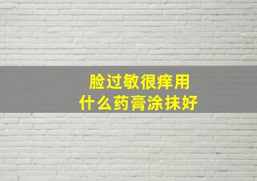 脸过敏很痒用什么药膏涂抹好