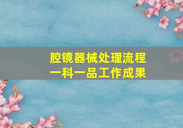 腔镜器械处理流程一科一品工作成果