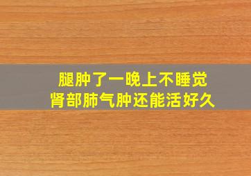 腿肿了一晚上不睡觉肾部肺气肿还能活好久