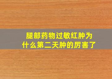 腿部药物过敏红肿为什么第二天肿的厉害了