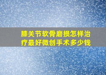 膝关节软骨磨损怎样治疗最好微创手术多少钱