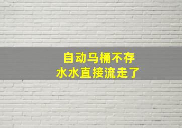 自动马桶不存水水直接流走了