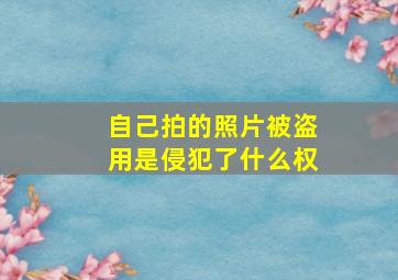 自己拍的照片被盗用是侵犯了什么权