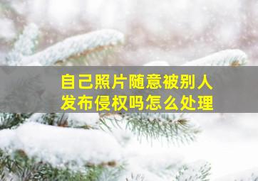 自己照片随意被别人发布侵权吗怎么处理