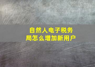 自然人电子税务局怎么增加新用户