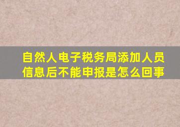 自然人电子税务局添加人员信息后不能申报是怎么回事