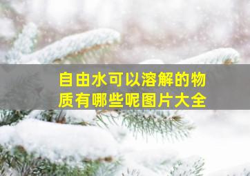 自由水可以溶解的物质有哪些呢图片大全