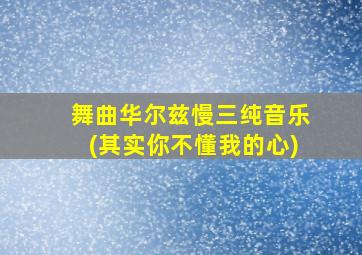 舞曲华尔兹慢三纯音乐(其实你不懂我的心)