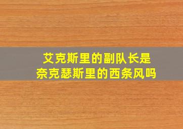 艾克斯里的副队长是奈克瑟斯里的西条风吗