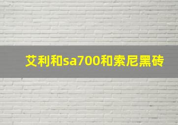 艾利和sa700和索尼黑砖