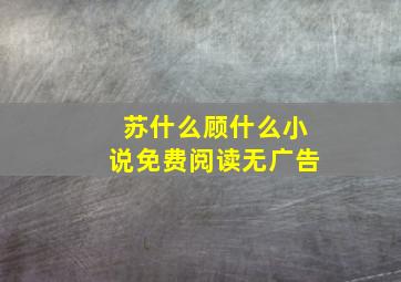 苏什么顾什么小说免费阅读无广告