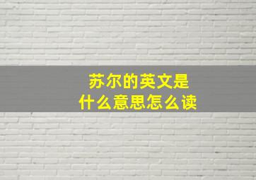 苏尔的英文是什么意思怎么读