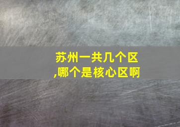 苏州一共几个区,哪个是核心区啊