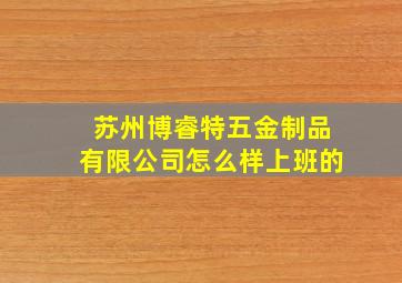 苏州博睿特五金制品有限公司怎么样上班的