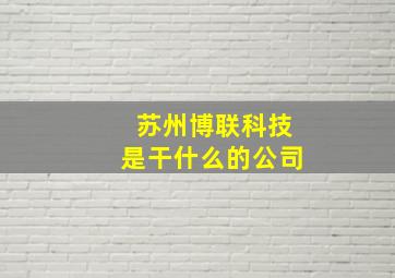 苏州博联科技是干什么的公司