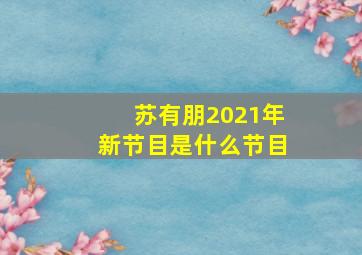 苏有朋2021年新节目是什么节目