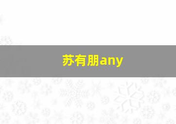 苏有朋any