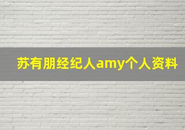 苏有朋经纪人amy个人资料