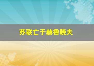 苏联亡于赫鲁晓夫