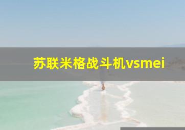 苏联米格战斗机vsmei