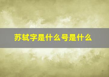 苏轼字是什么号是什么