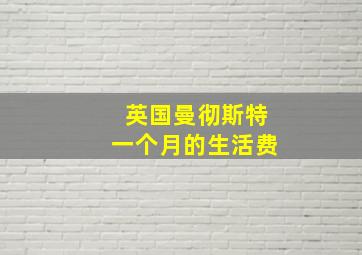 英国曼彻斯特一个月的生活费