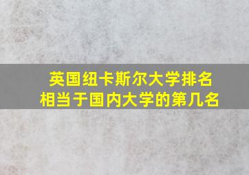 英国纽卡斯尔大学排名相当于国内大学的第几名