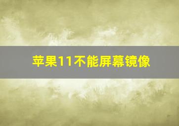 苹果11不能屏幕镜像