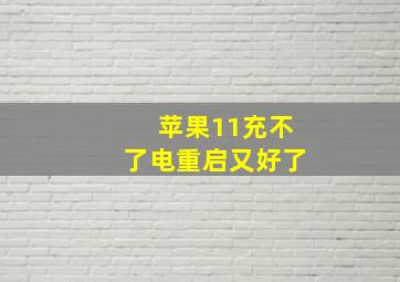 苹果11充不了电重启又好了