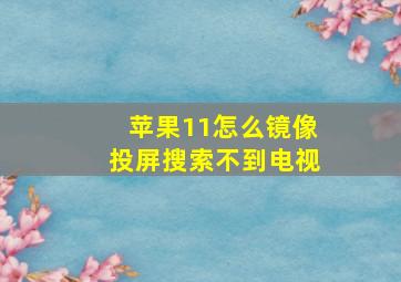 苹果11怎么镜像投屏搜索不到电视