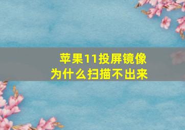 苹果11投屏镜像为什么扫描不出来