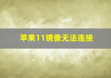 苹果11镜像无法连接