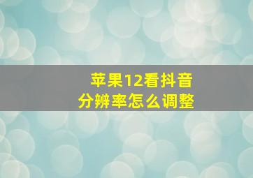 苹果12看抖音分辨率怎么调整