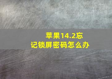 苹果14.2忘记锁屏密码怎么办