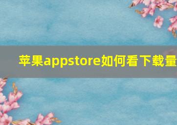 苹果appstore如何看下载量