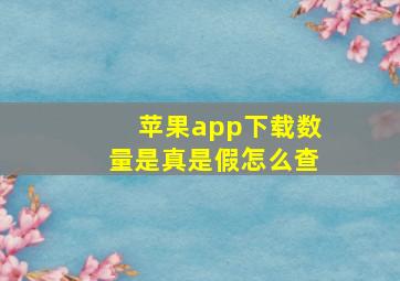 苹果app下载数量是真是假怎么查