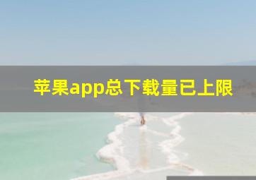 苹果app总下载量已上限