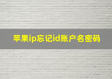 苹果ip忘记id账户名密码