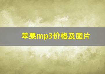 苹果mp3价格及图片