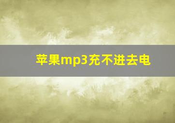 苹果mp3充不进去电