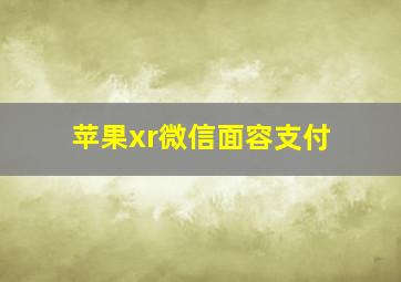 苹果xr微信面容支付