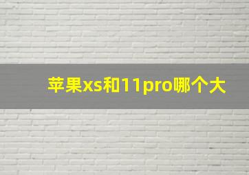 苹果xs和11pro哪个大